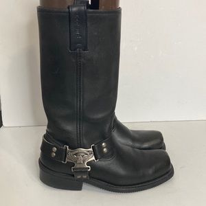 EUC Harley Davidson Leather Harness Motorcycle Boots Womens size 8.5 / Mens size